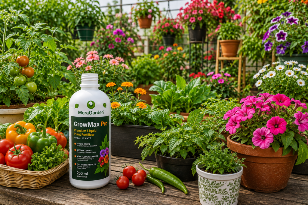 healthy plants with regular fertilizer care